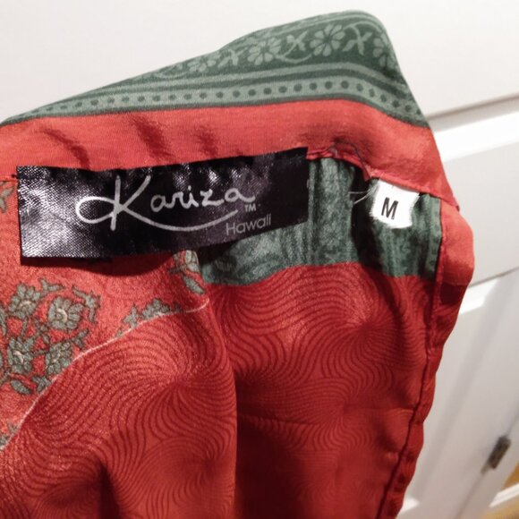 Red and Green Hawaiian Layered Wrap Skirt - Picture 6 of 6